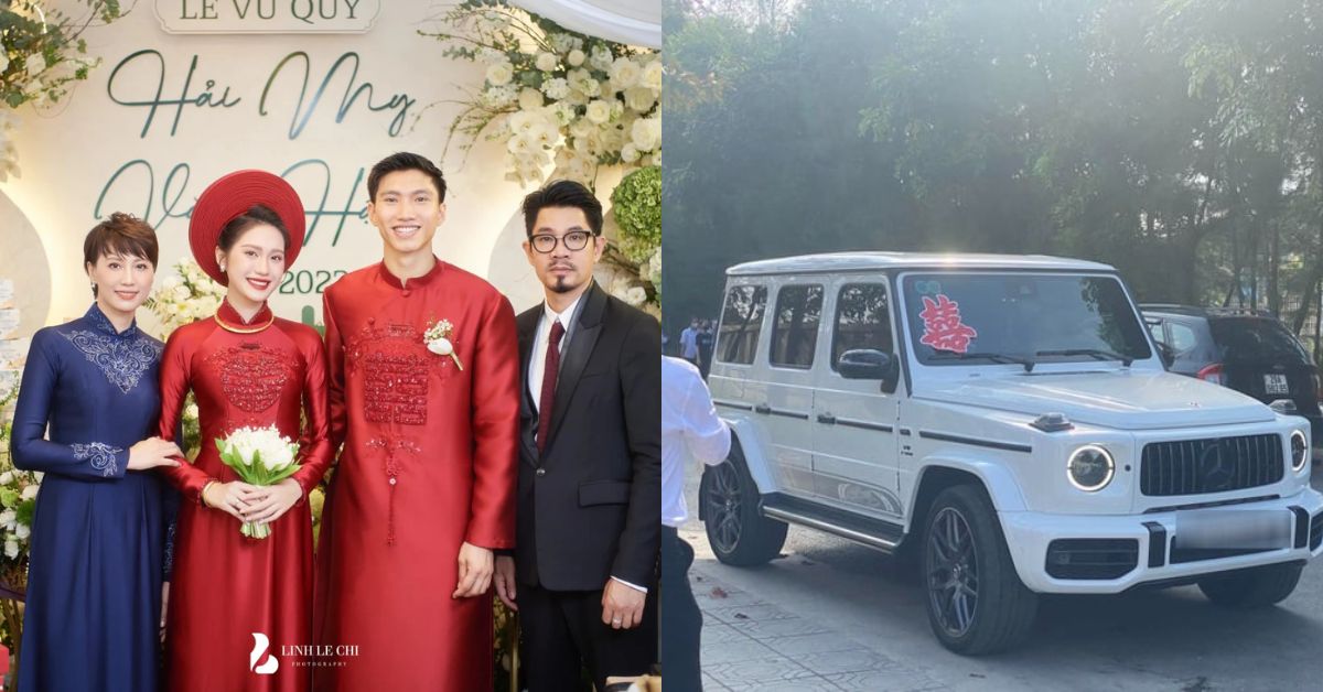 Mẹ xách túi trăm triệu, bố lái G63 đưa con gái về nhà chồng, gia thế nhà vợ Đoàn Văn Hậu kh.ủng cỡ nào?